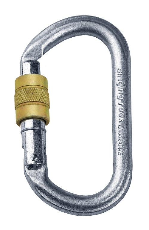 Singing Rock Steel Oval Carabiner, Screw Gate