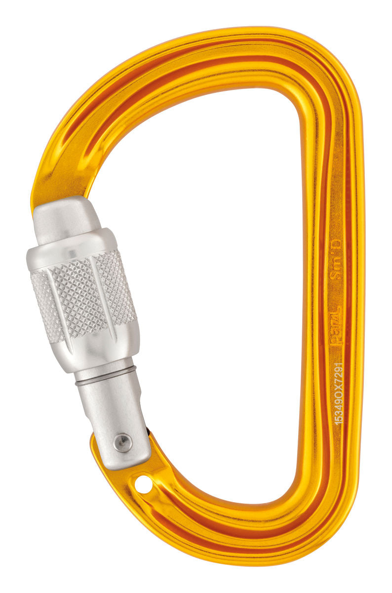 Petzl SM'D D-shaped Lightweight and Compact Screw Lock Carabiner for Multiple Applications