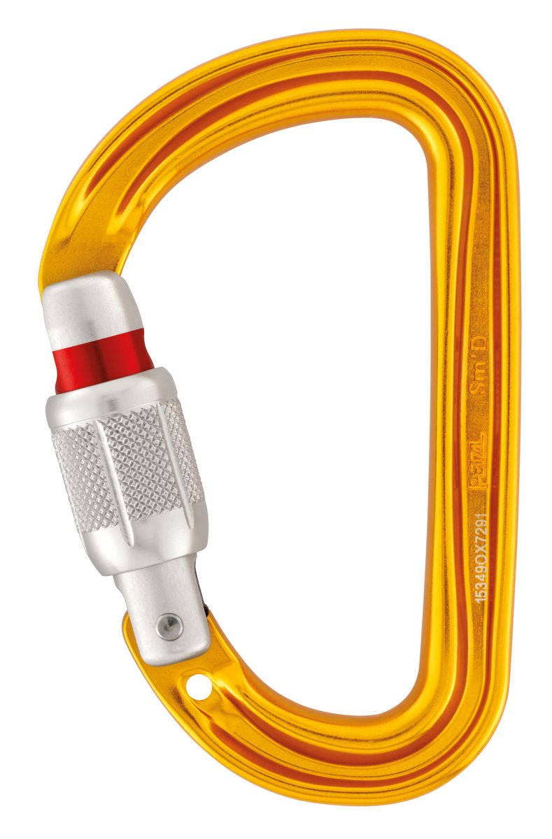 Petzl SM'D D-shaped Lightweight and Compact Screw Lock Carabiner for Multiple Applications