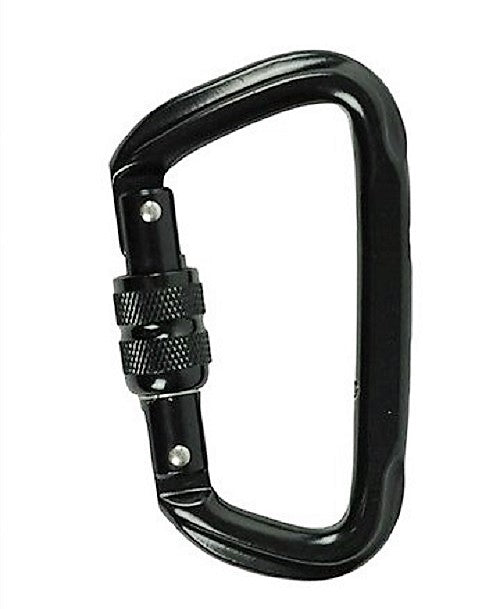 High-Strength Black D-Shaped Carabiner by Zero Nyx