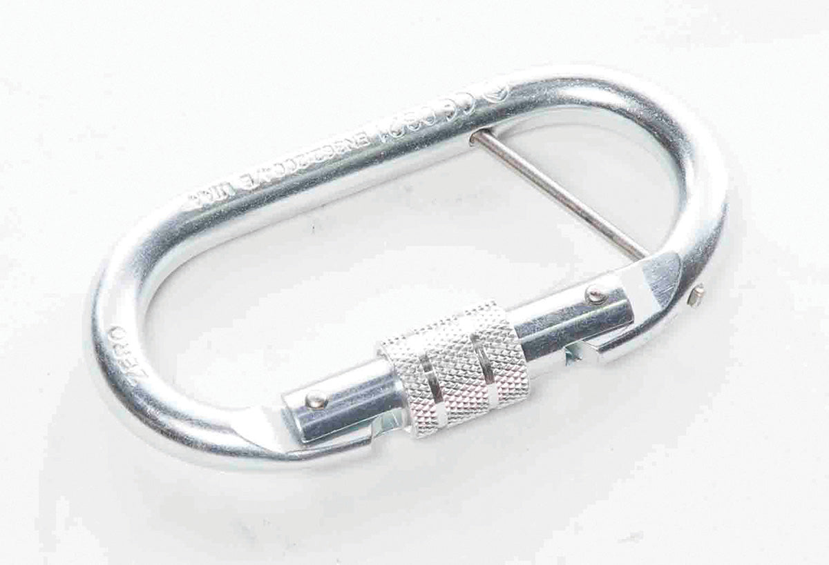 Alloy Steel Zinc Plated Zero Ox Oval Carabiner with Captive Pin Screw Gate