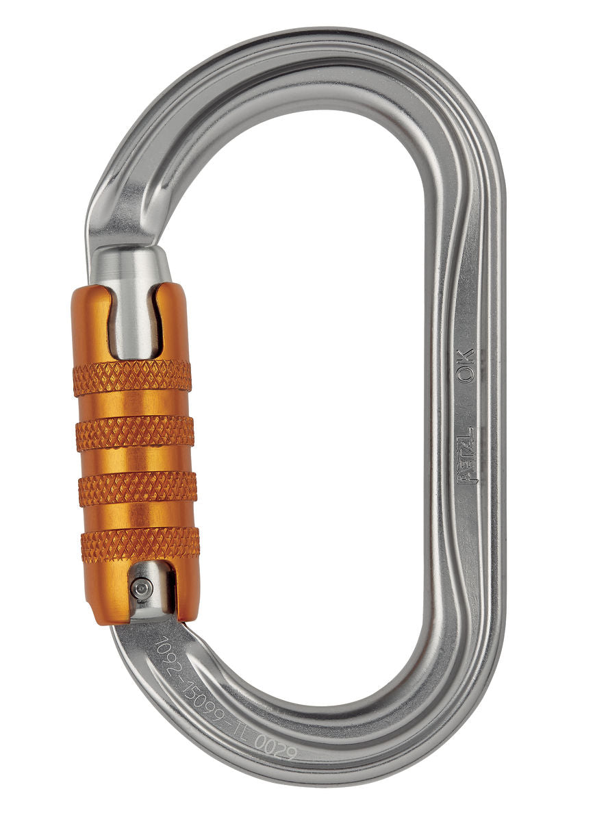 Petzl Oval OK Triact Lock Carabiner for Climbing and Safety Equipment