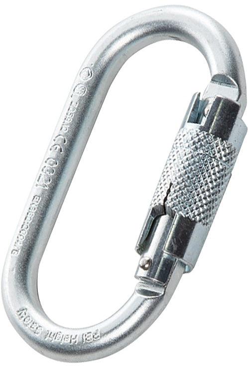 Zero Ox High - Tensile Steel Oval Triple - Lock Carabiner with Serial Numbers