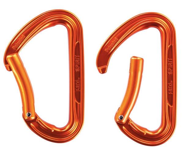 Petzl Gray Aluminum Spirit Bent Gate Carabiner for Sport Climbing