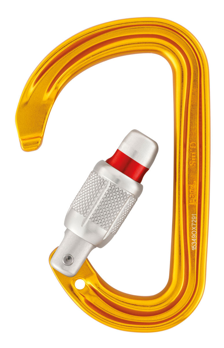 Petzl SM'D D-shaped Lightweight and Compact Screw Lock Carabiner for Multiple Applications
